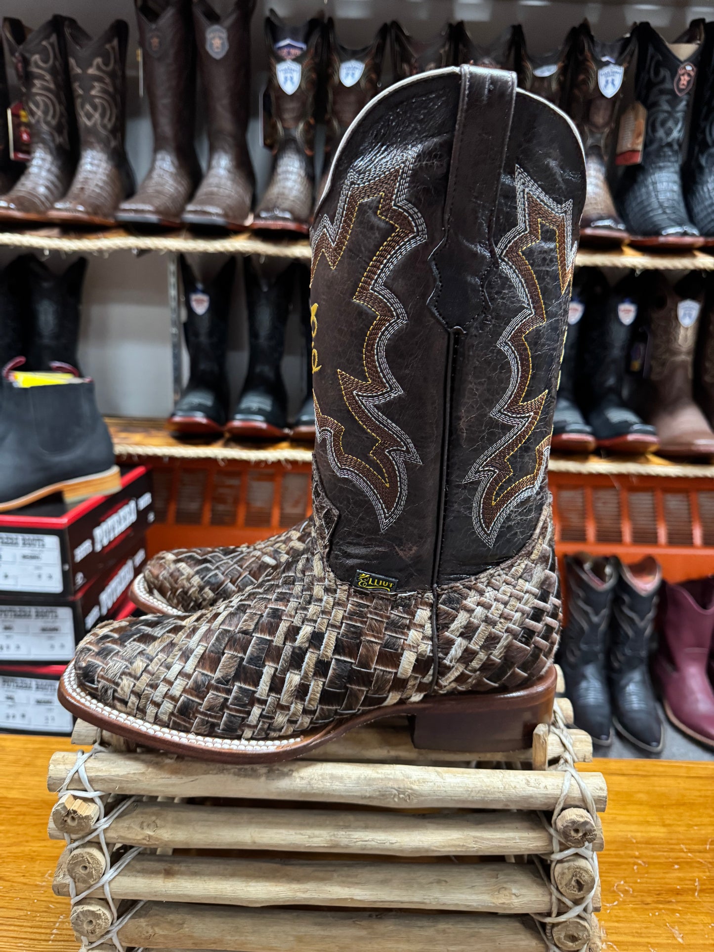 Elliut Woven Fur Cowboy Boots