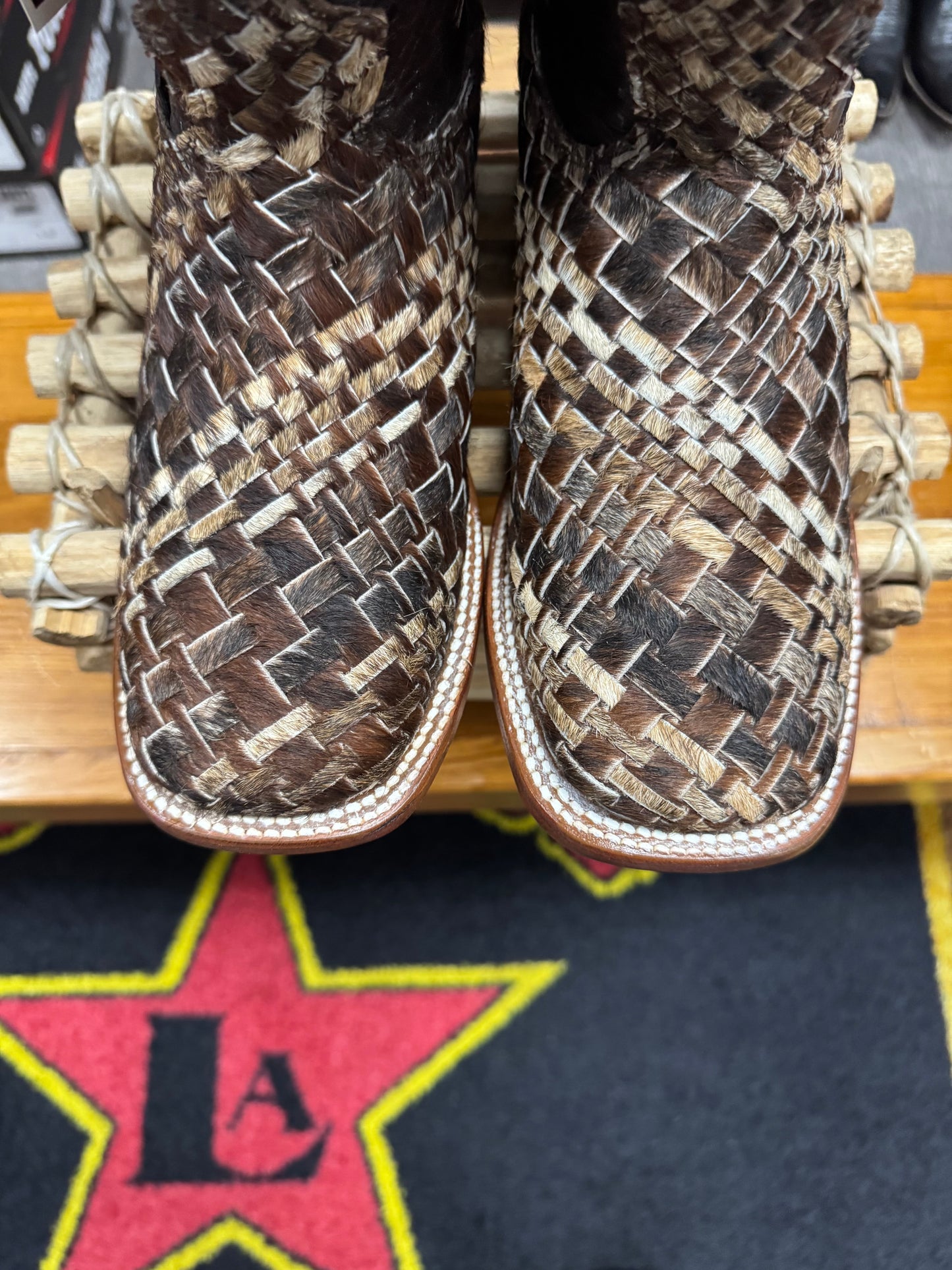 Elliut Woven Fur Cowboy Boots