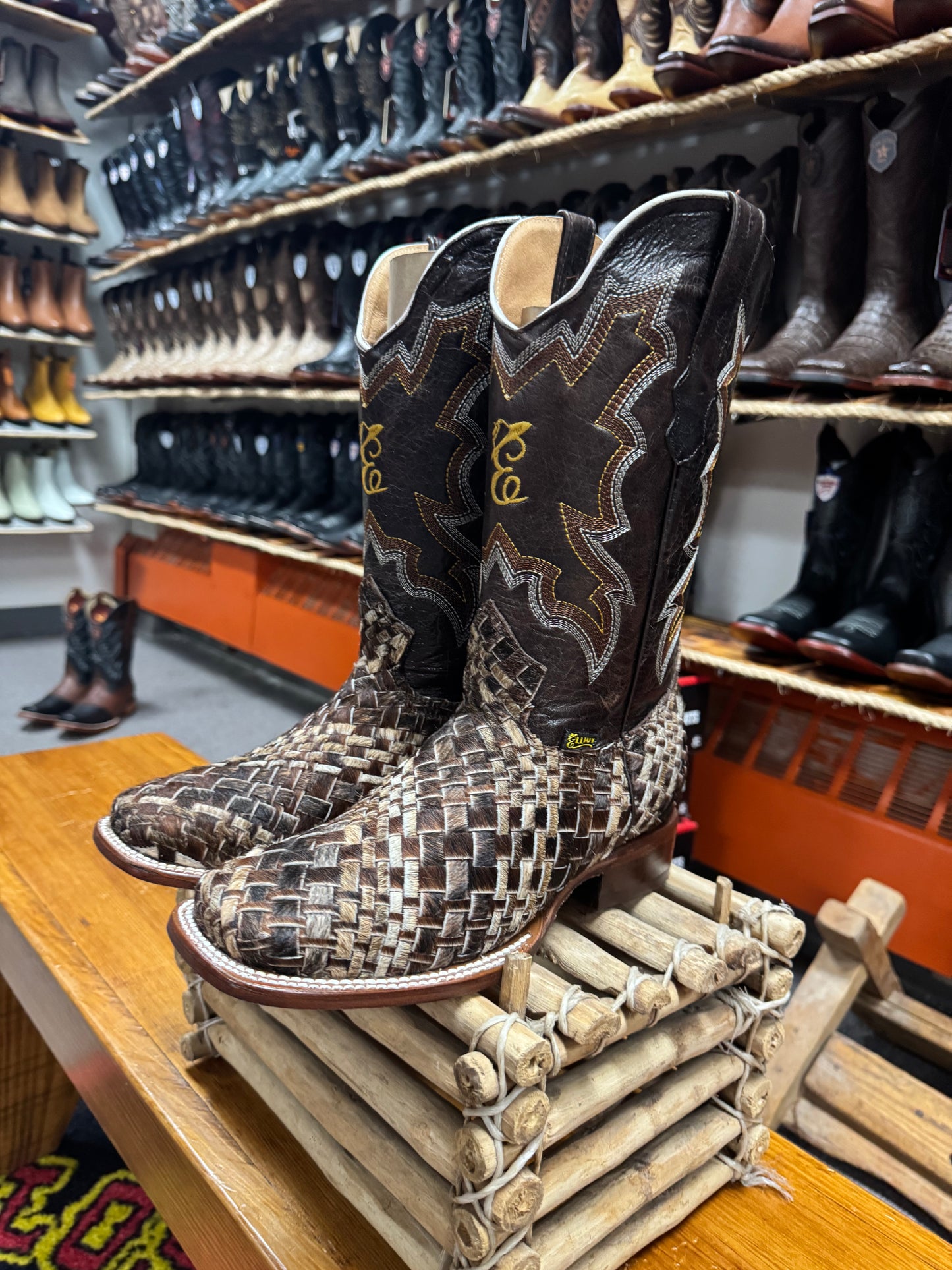 Elliut Woven Fur Cowboy Boots