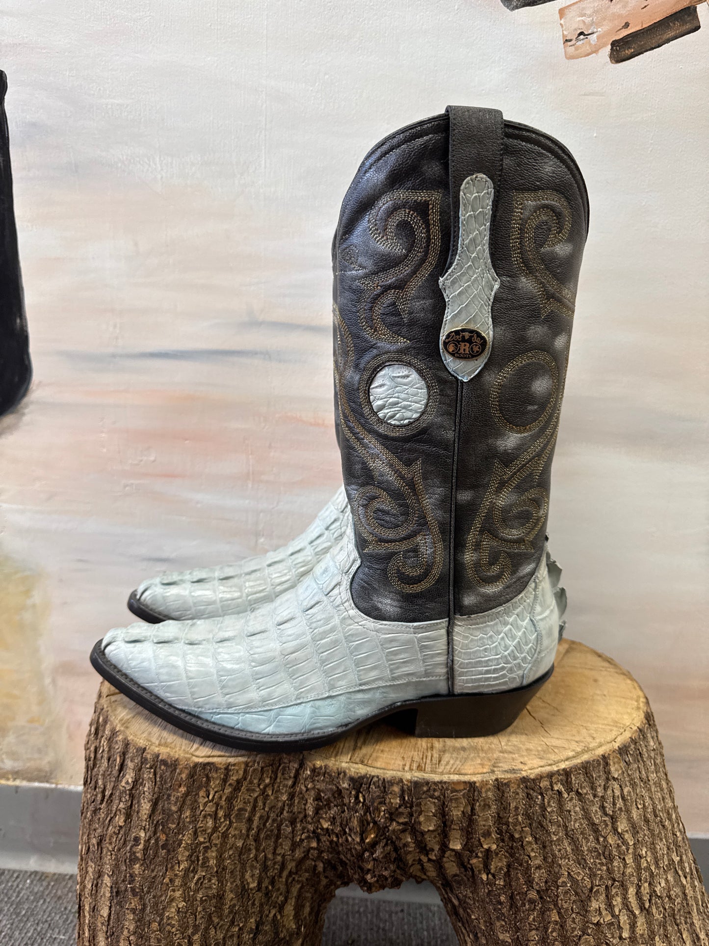 Light Blue Alligator Boots