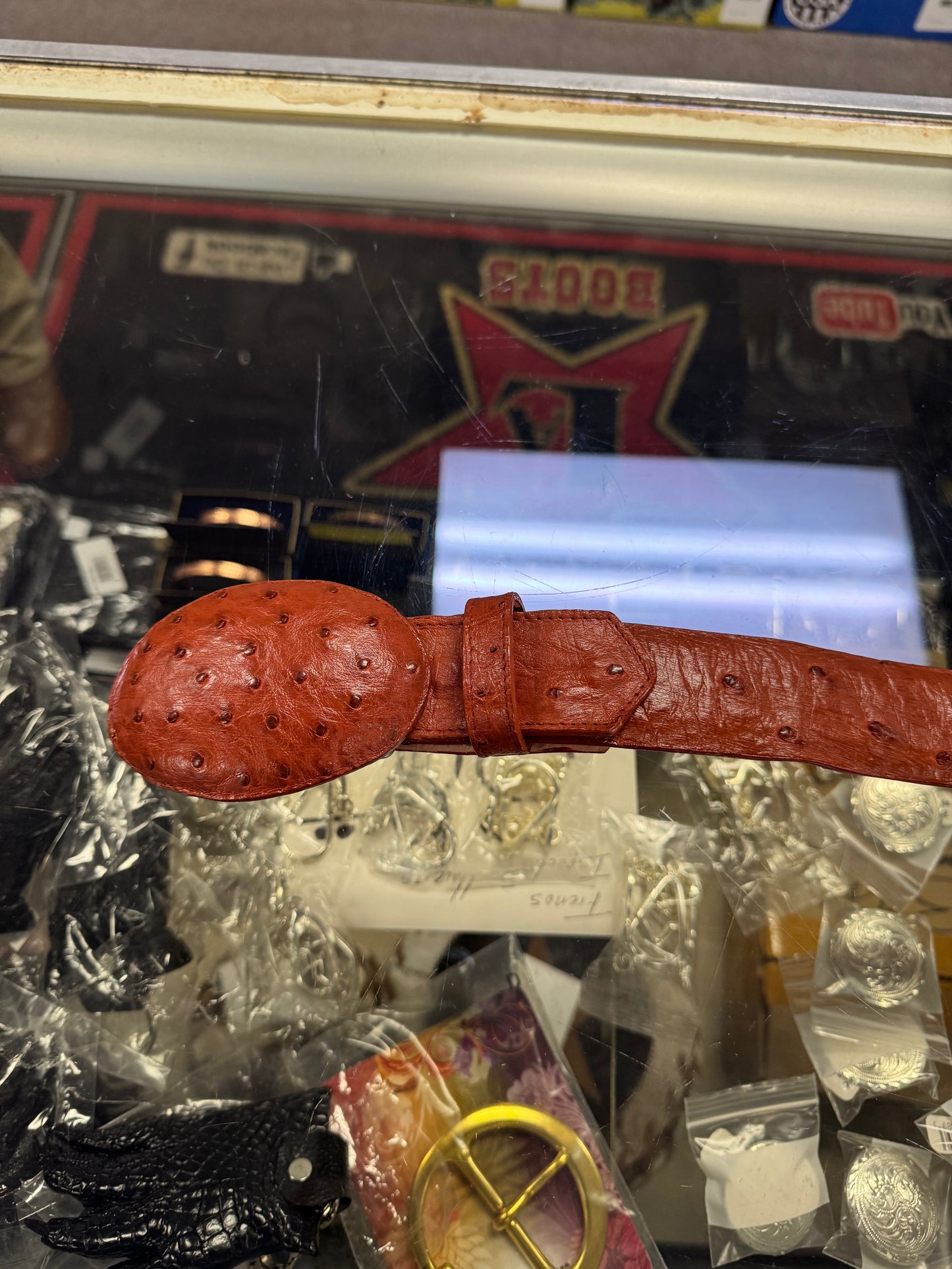Los Altos Ostrich Cowboy Belt