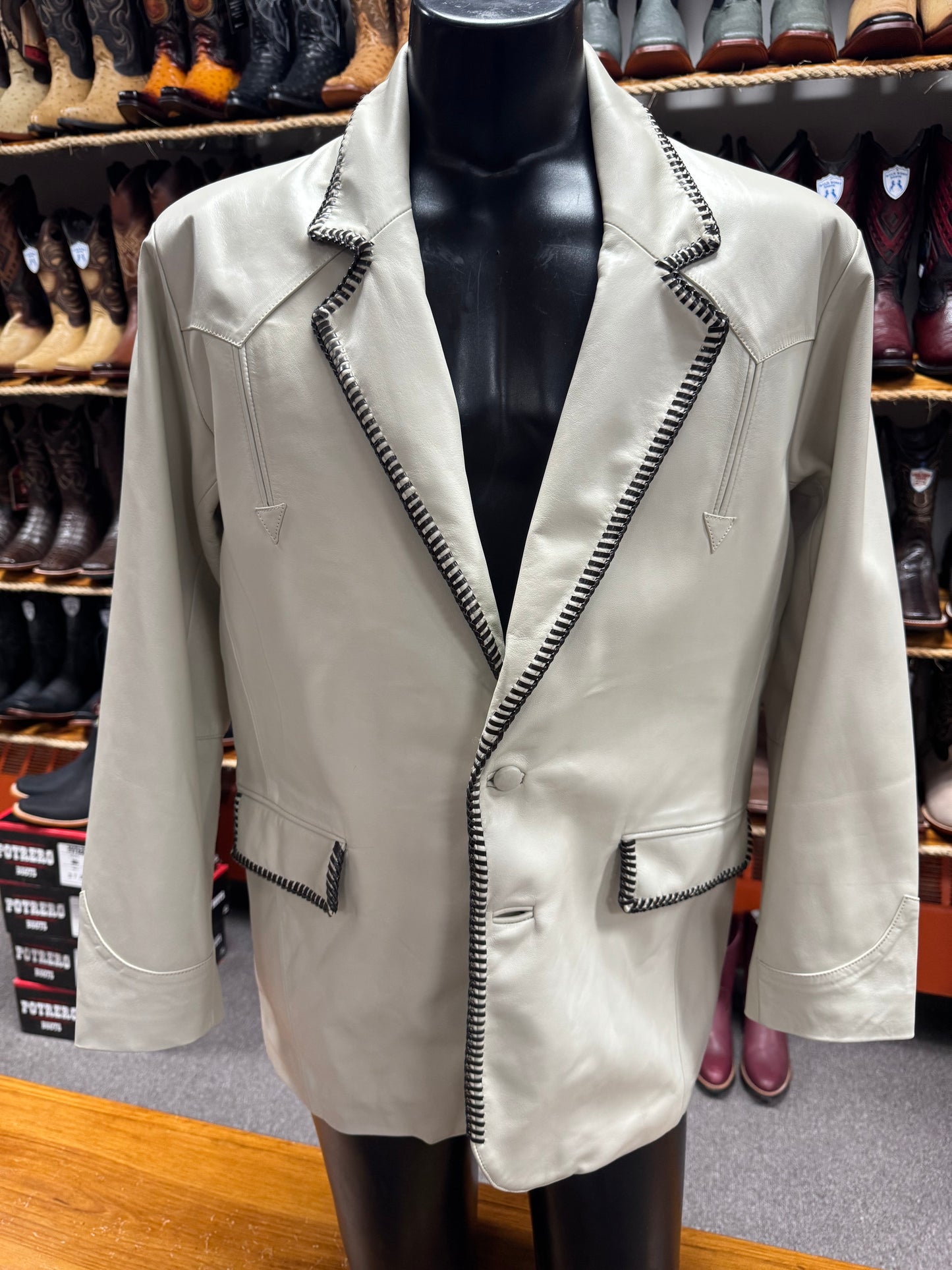 Los Altos Mens Leather Suit Jacket